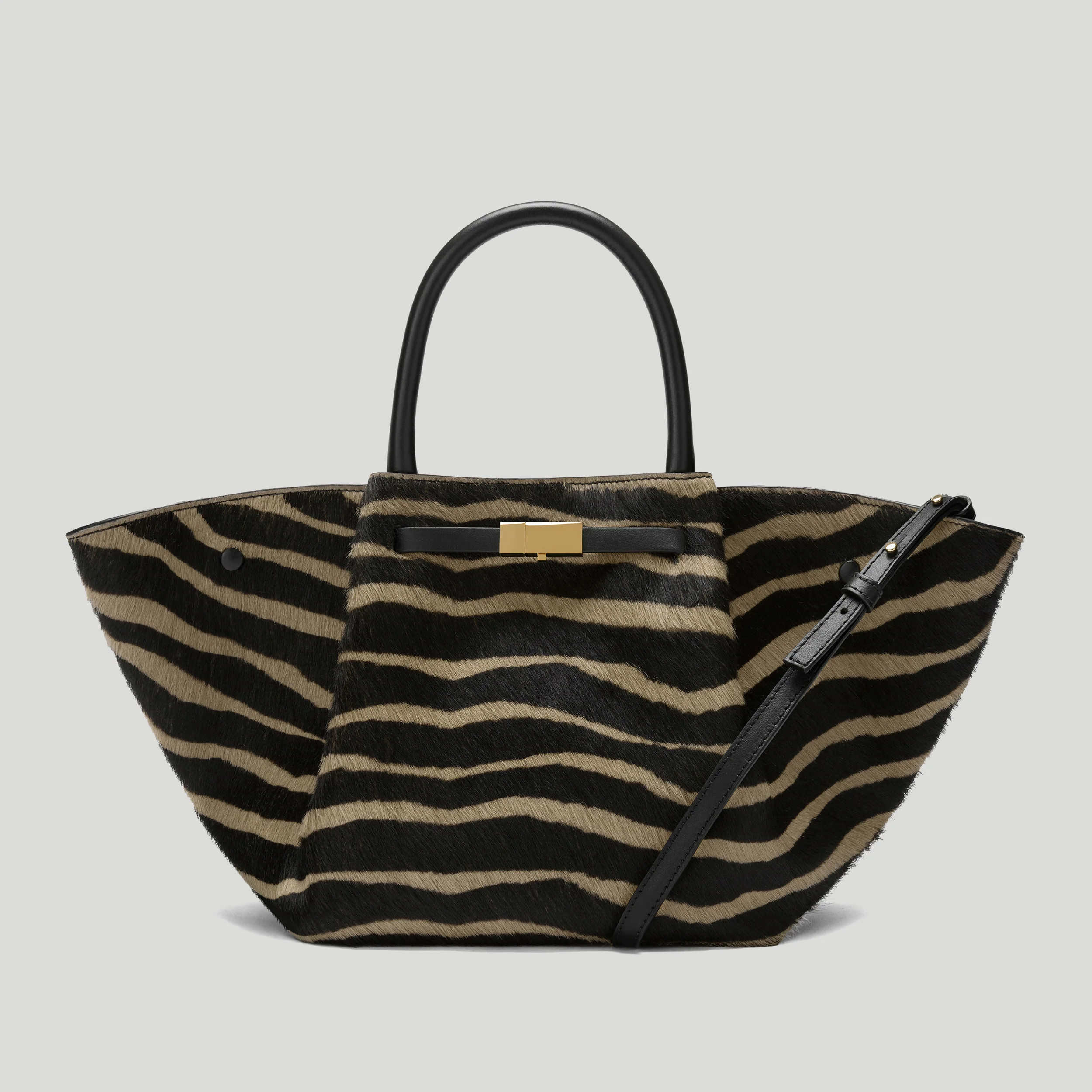 DeMellier The Midi New York in Zebra-Effect Hair Calf Leather Shoulder bag | DeMellier
