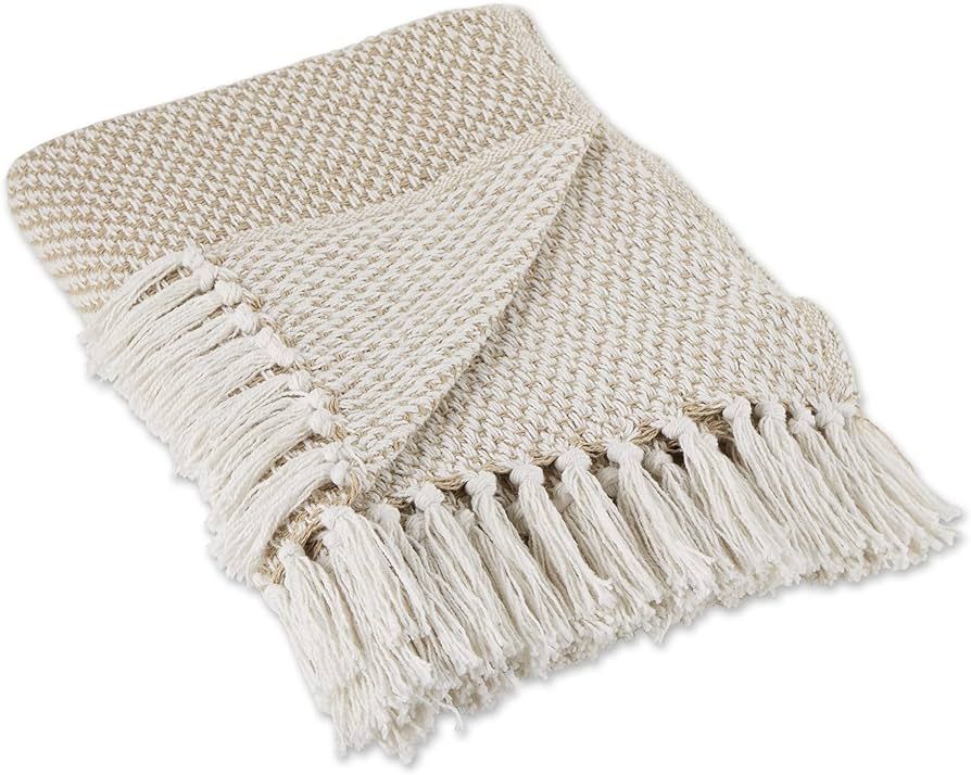 DII Woven Throw Collection 100% Cotton, Basketweave, 50x60, Stone | Amazon (US)