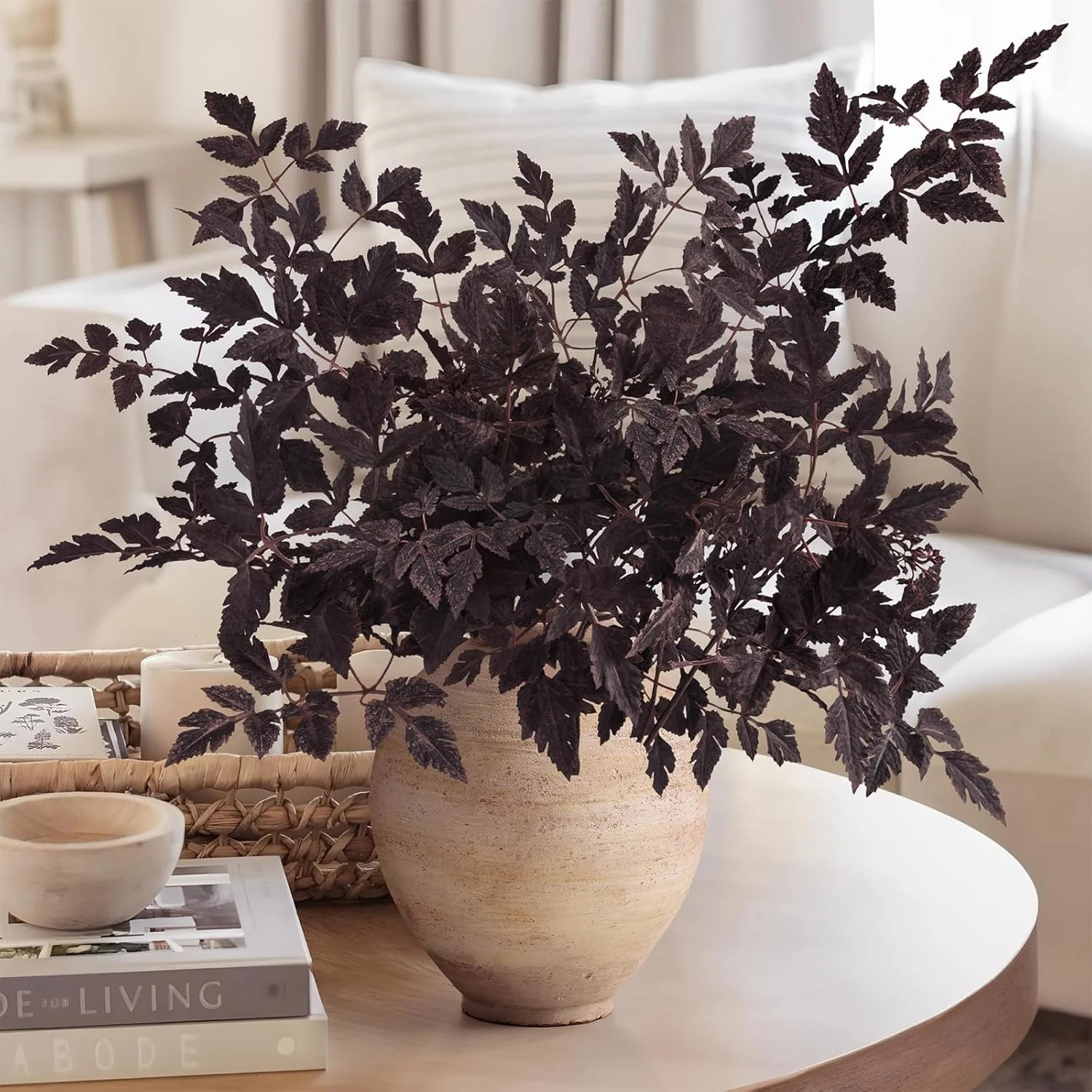 Fall Decor - Set of 6 18" Artificial Plum Purple Cimicifuga Ramosa Leaves - Farmhouse Foliage Ste... | Walmart (US)