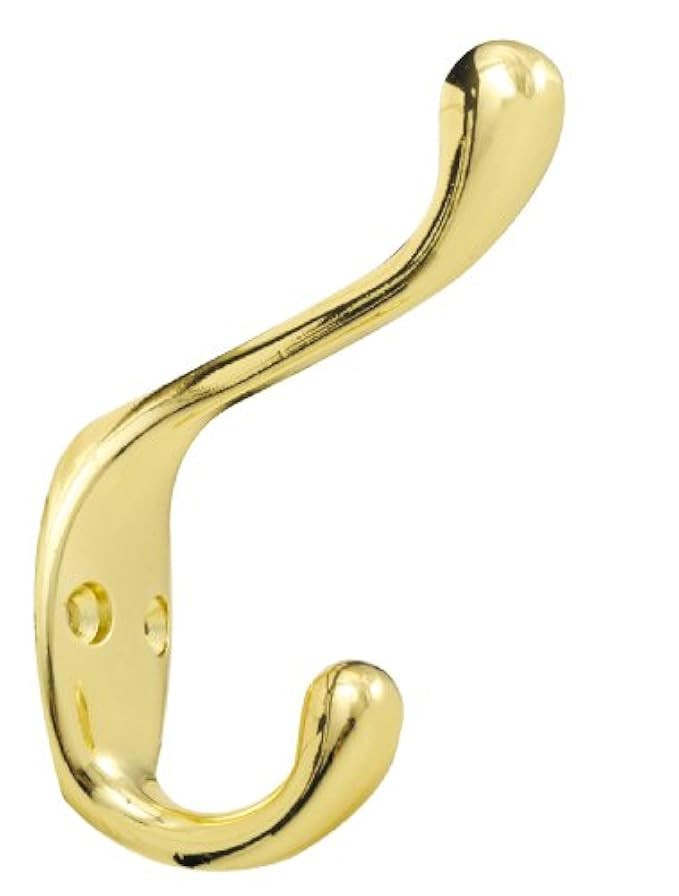 Liberty B42302Q-PB-C5 3-Inch Heavy Duty Coat and Hat Hook, Polished Brass | Amazon (US)