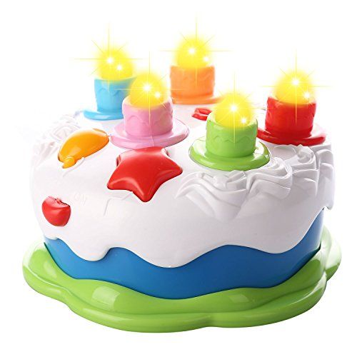 Baby Birthday Cake Toy with Candles Music Toy for 1 2 3 4 5 Years Old Toddler Christmas Gift | Amazon (US)
