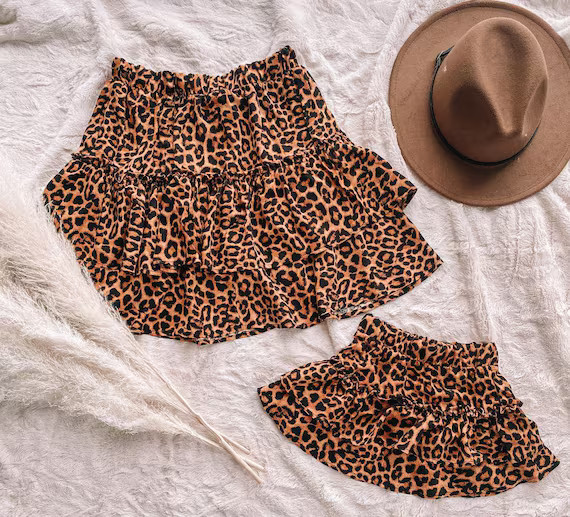 Leopard print skirt | mommy and me matching outfits | mommy and me outfits | matching outfits | m... | Etsy (US)
