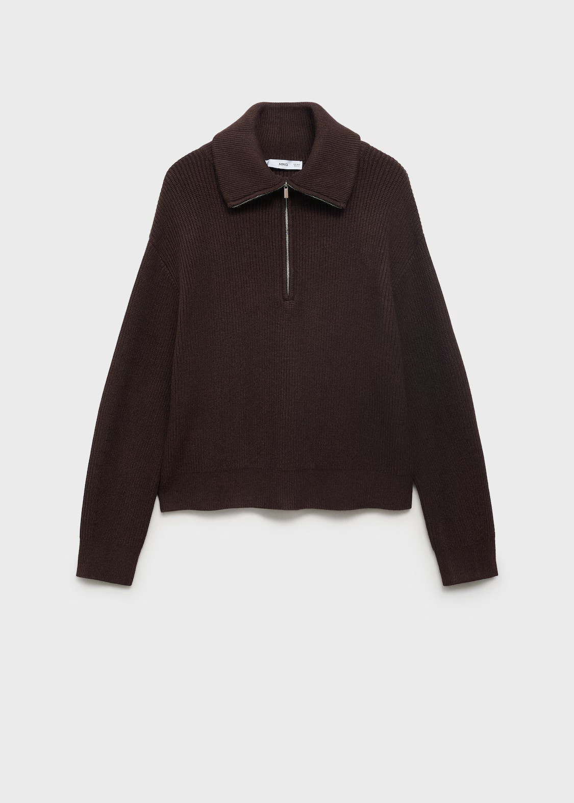 Sweater with contrasting zip collar - Women | MANGO United Kingdom | MANGO (UK)