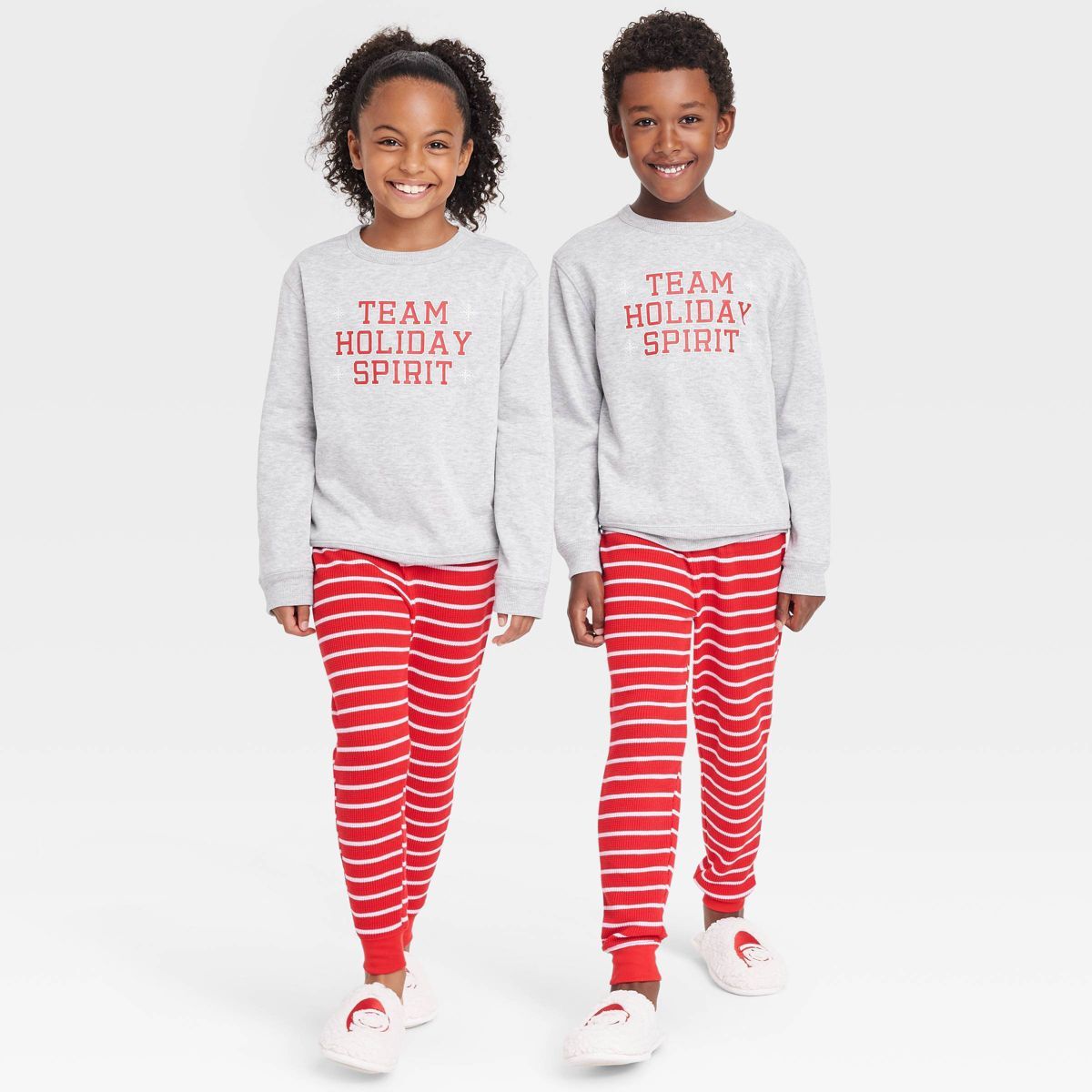 Kids' Team Holiday Spirit Matching Family Pajama Sweatshirt - Wondershop™ Gray | Target