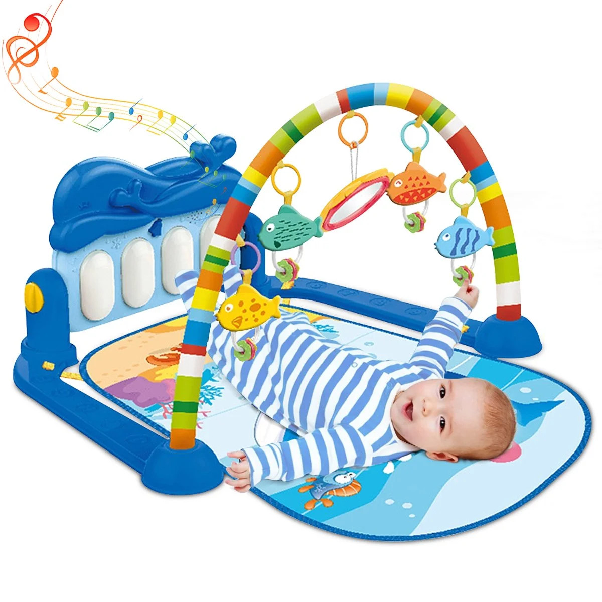 Play Mat Activity Gym for Baby, Baby Game Pad Music Pedal Piano Music Fitness Rack Crawling Mat w... | Walmart (US)
