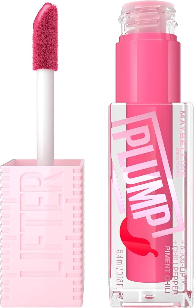 MAYBELLINE Lifter Gloss Lifter Plump, Plumping Lip Gloss with Chili Pepper and 5% Maxi-Lip, Pink ... | Amazon (US)