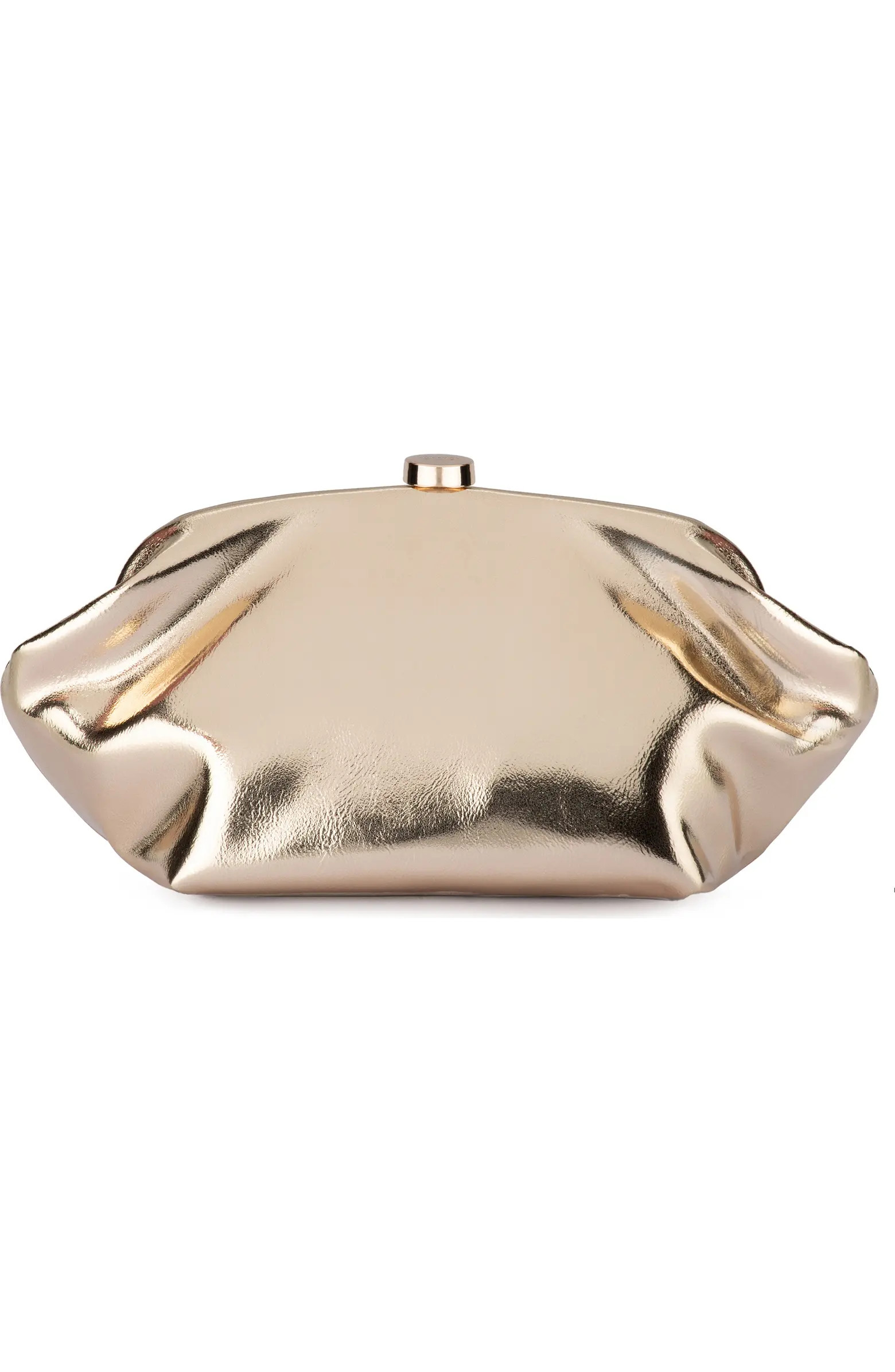 Olga Berg Tally Metallic Faux Leather Frame Clutch | Nordstrom | Nordstrom