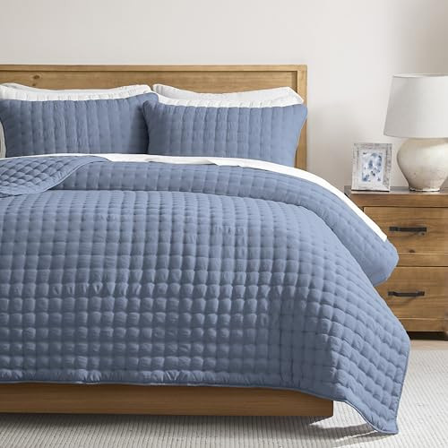 WDCOZY Cloud Soft Quilt Set, Oversized King Size, Dusty Blue 116x106 inches | Amazon (US)