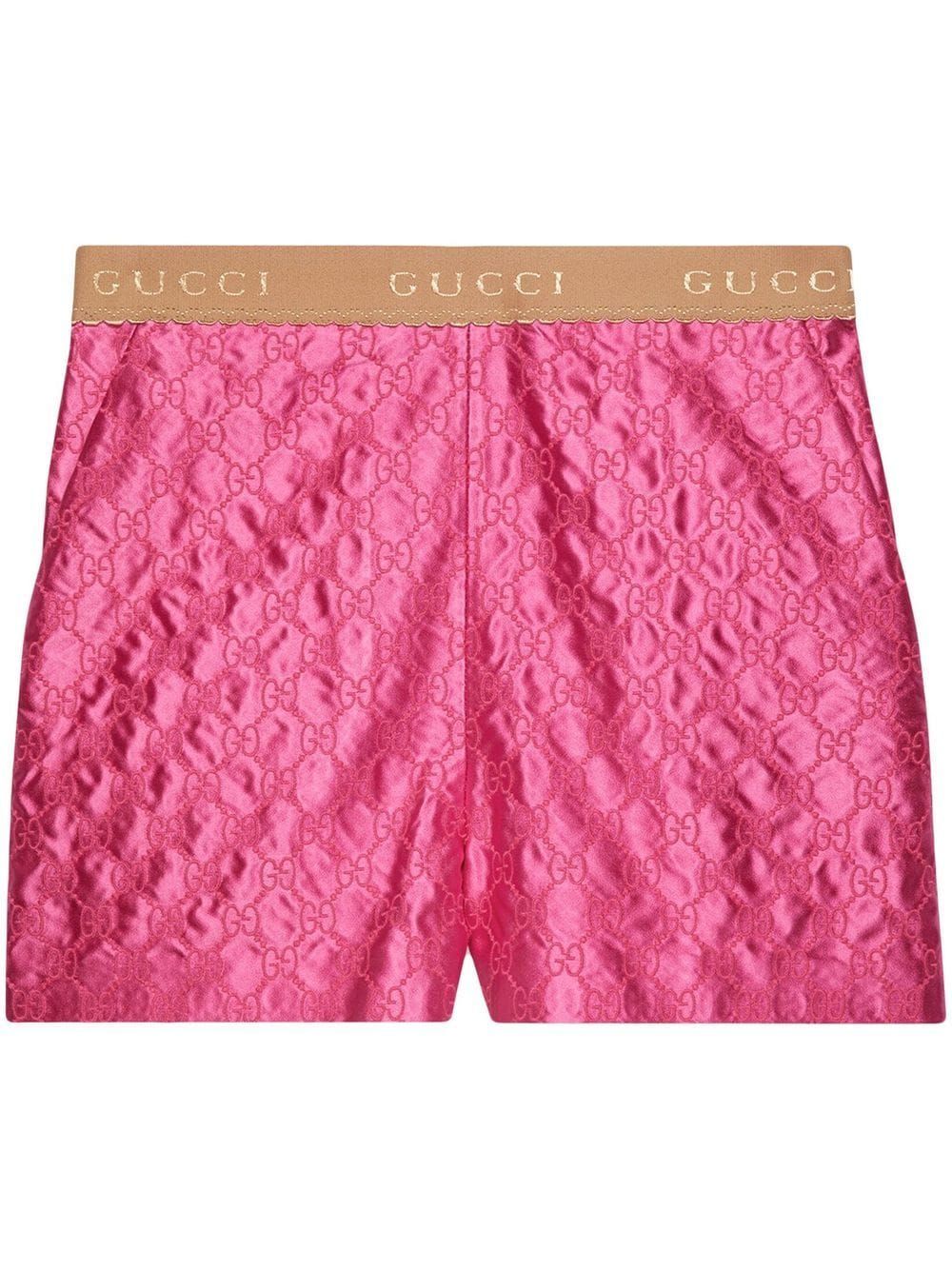 Gucciembroidered GG silk shorts | Farfetch Global