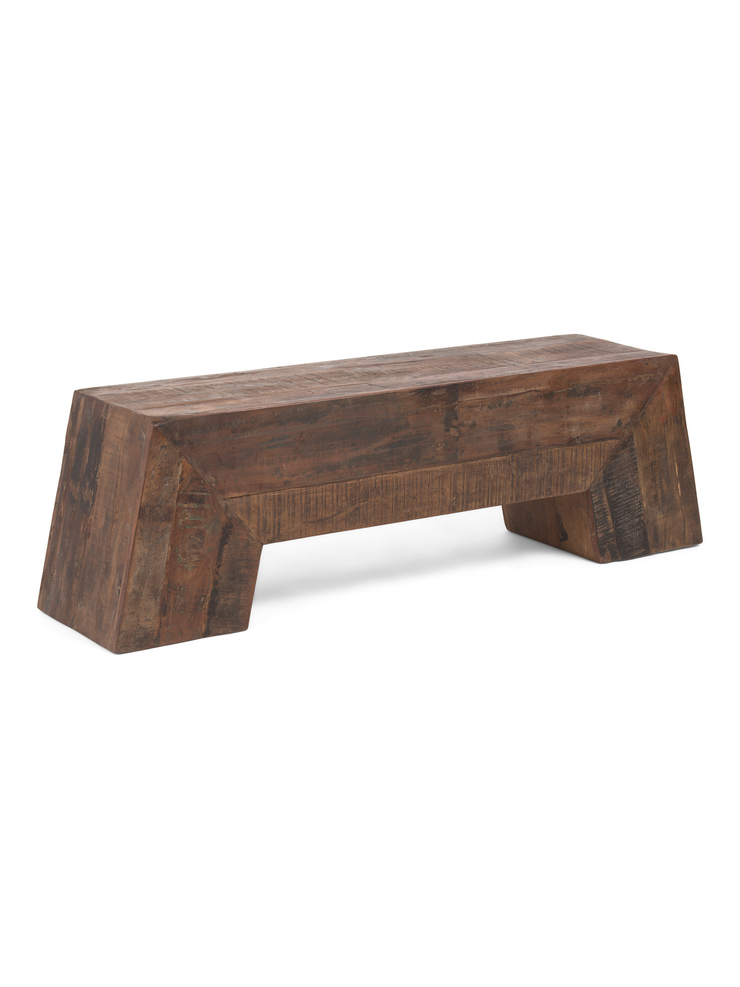 60x18 Reclaimed Wood Angled Bench | TJ Maxx