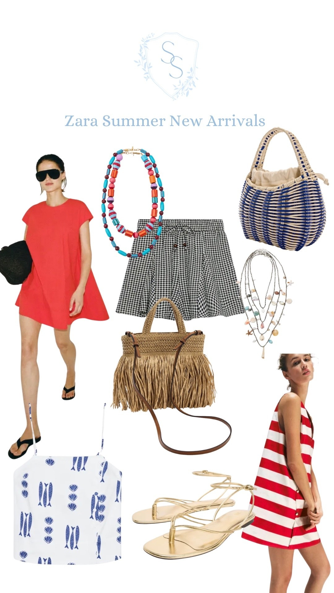 Zara summer new arrivals - summer outfits - vacation outfits - gingham - layered necklaces - red dress - fish print - resort style

#LTKootd #LTKSeasonal #LTKTravel