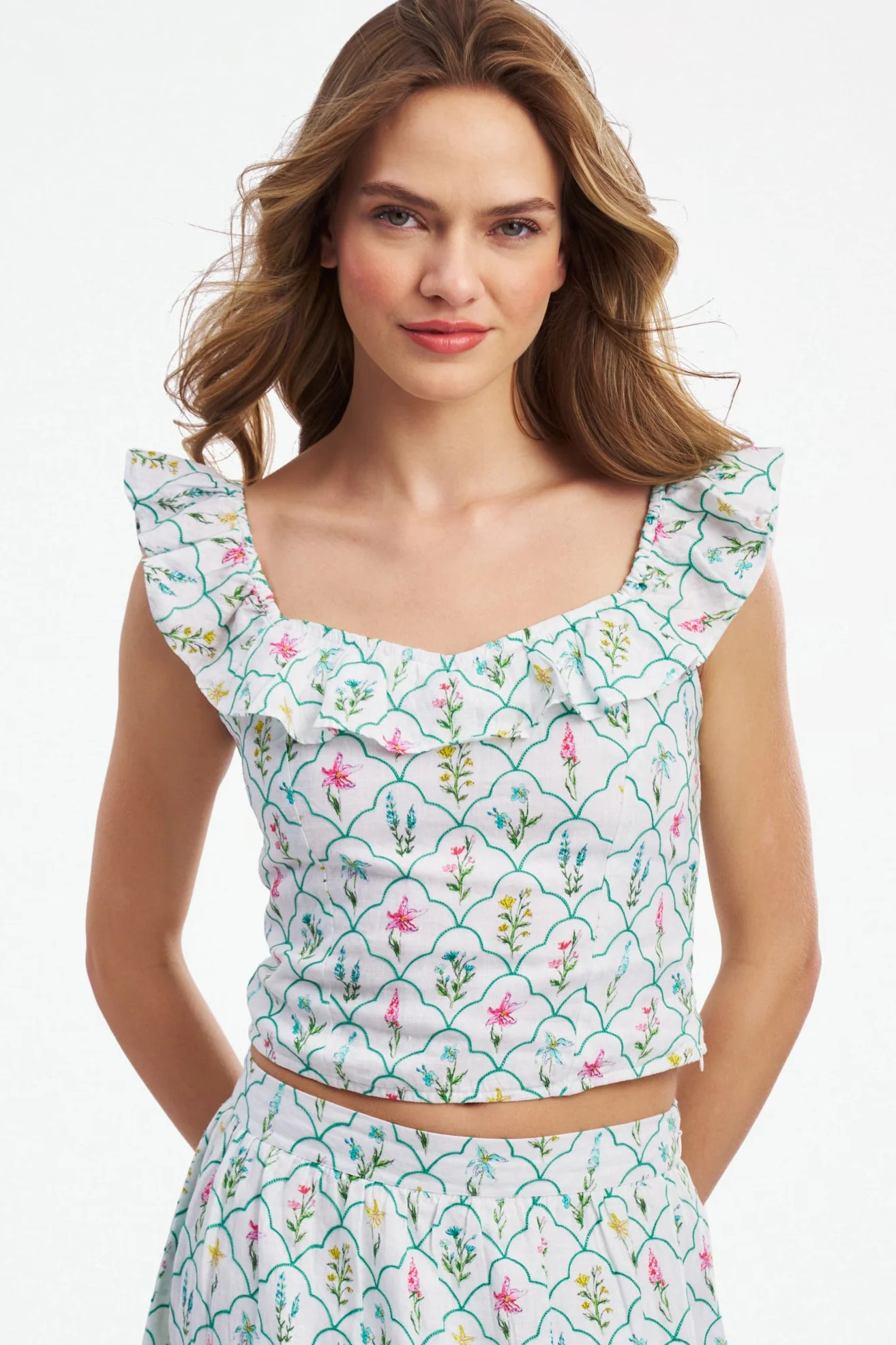 Jemina Wildflower Embroidery Khalia Top | Roller Rabbit | Roller Rabbit