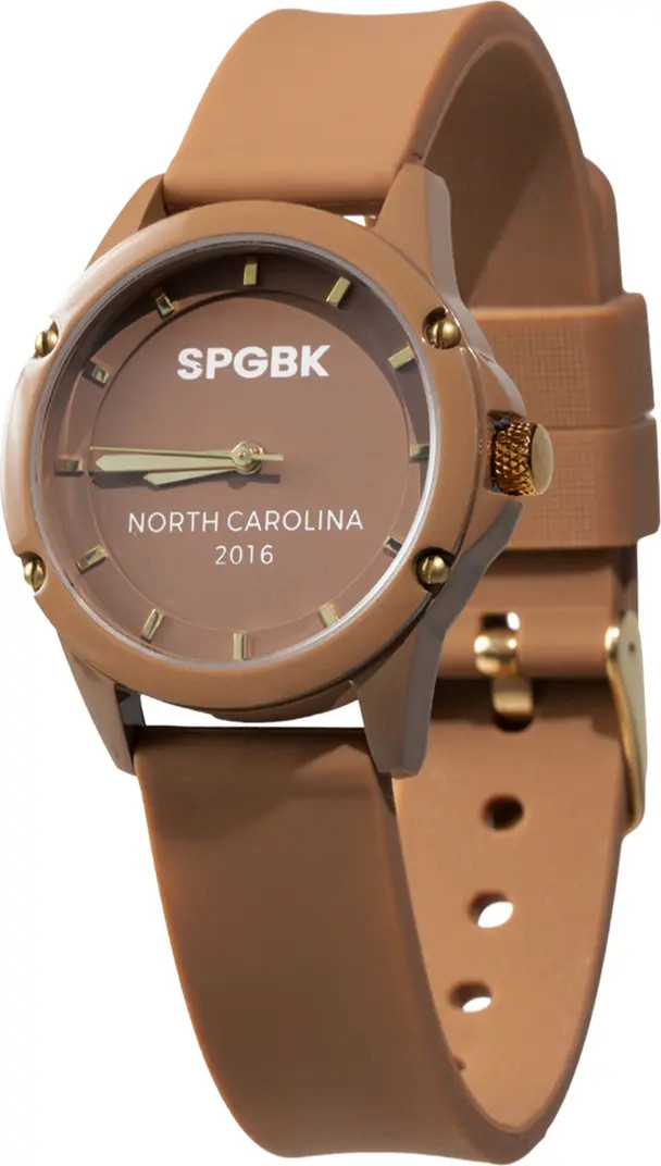 Brown Sugar Mini Silicone Strap Watch, 32mm | Nordstrom