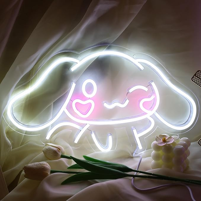 Cinnamoroll Neon Sign USB Powered for Room Decor, Japanese Cartoon Character Dog Dimmable Neon Li... | Amazon (US)