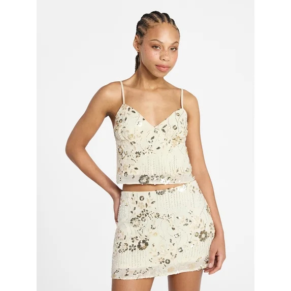 No Boundaries Embellished Camisole Top, Women's XXS-XXL | Walmart (US)