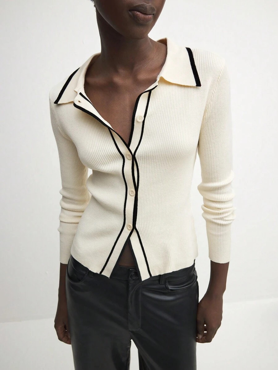 BizChic Women's Elegant Striped Long Sleeve Casual Cardigan, Versatile Christmas Blouse, All-Matc... | SHEIN