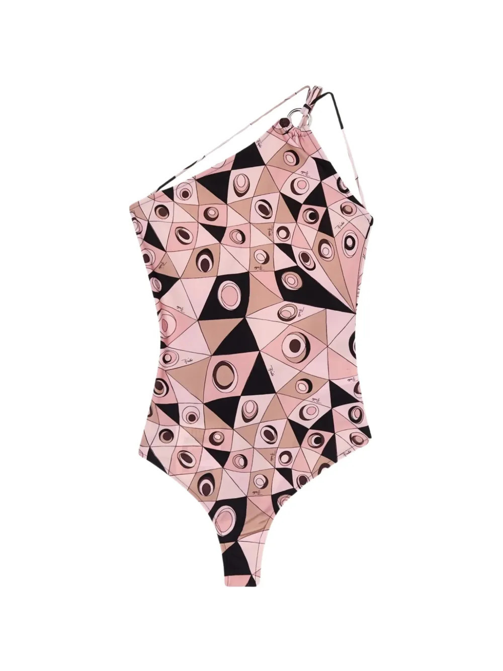 PUCCI Occhi-print one-shoulder swimsuit - Pink | Farfetch Global