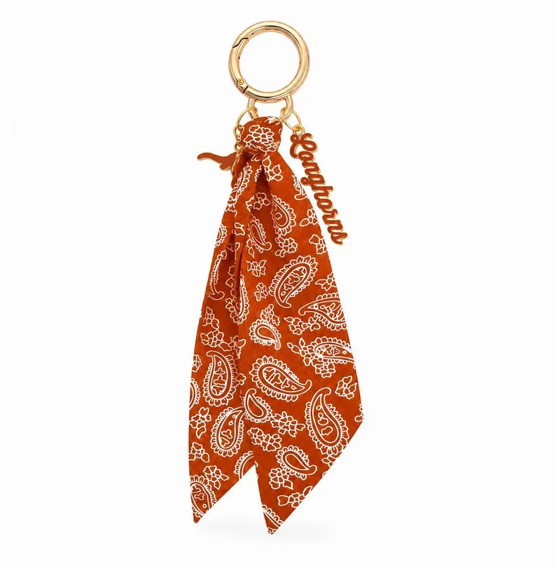 Burnt Orange Bandana and Charms Bag Keychain | Texas Game Day Purse Accessory | College Football ... | Etsy (Global)