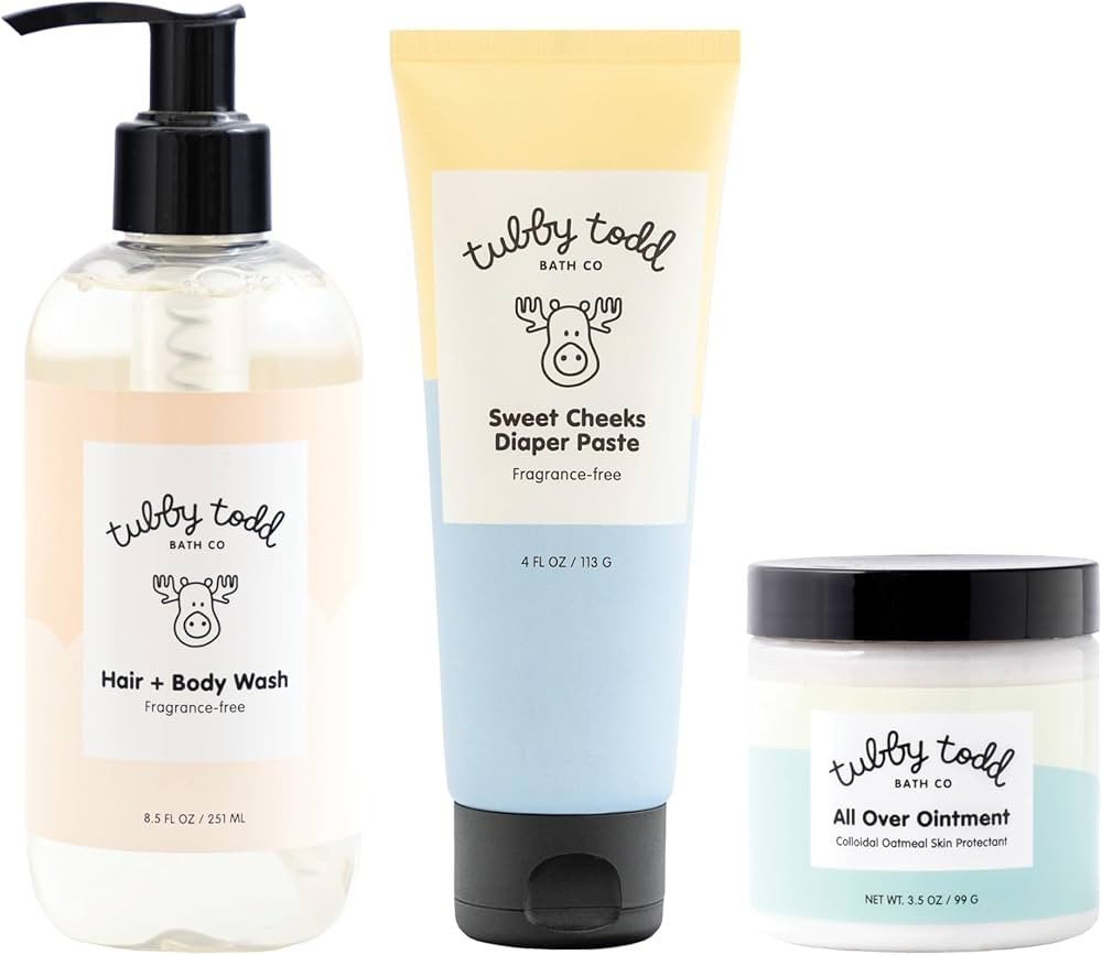 TUBBY TODD Baby Bundle Newborn Skin Care Set - Hypoallergenic Hair + Body Wash, All Over Ointment... | Amazon (US)