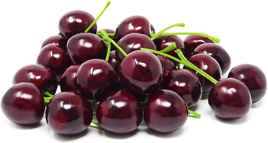 Honbay 30PCS 2.5cm/1inch Lifelike Artificial Cherry Realistic Fake Fruit Cherries Simulation Frui... | Amazon (US)