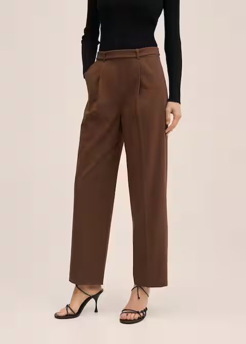 High-waist straight pants | MANGO (US)