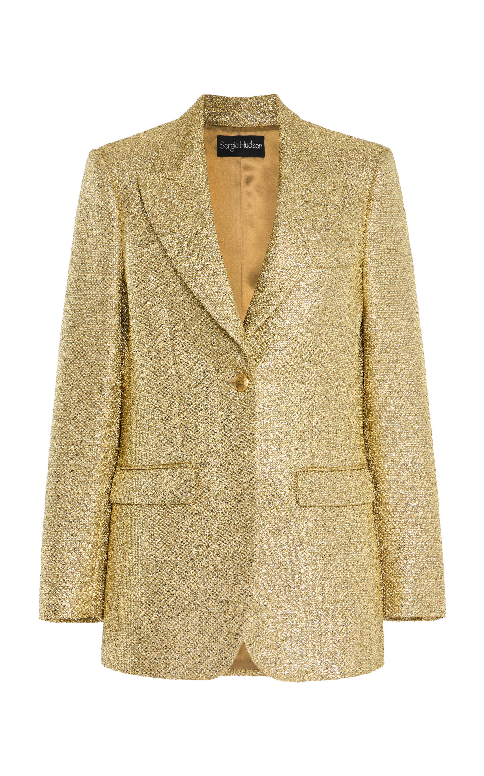 Sergio Hudson - Sequined Blazer - Gold - US 4 - Moda Operandi | Moda Operandi (Global)