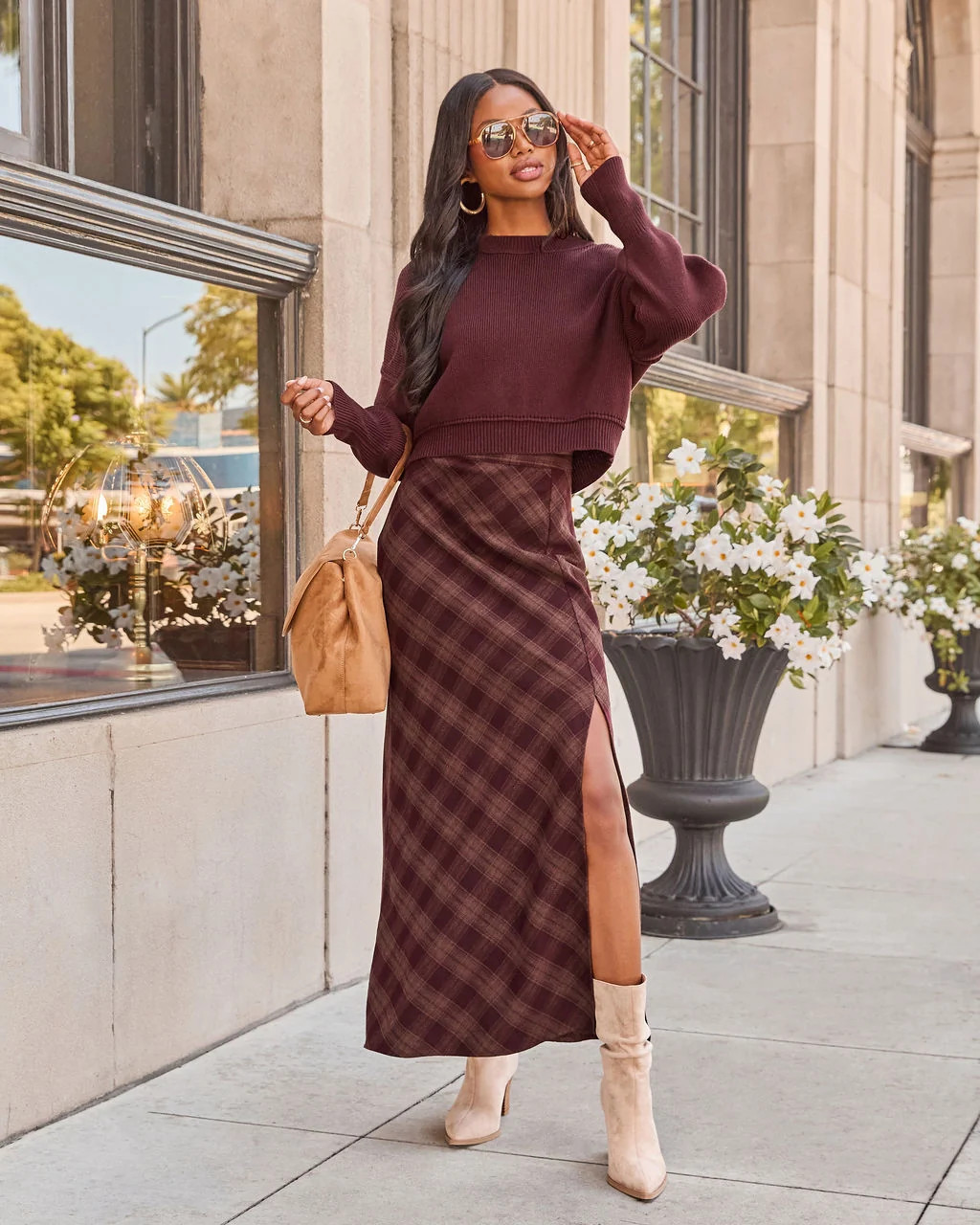 Mae Lynn Plaid Maxi Skirt | VICI
