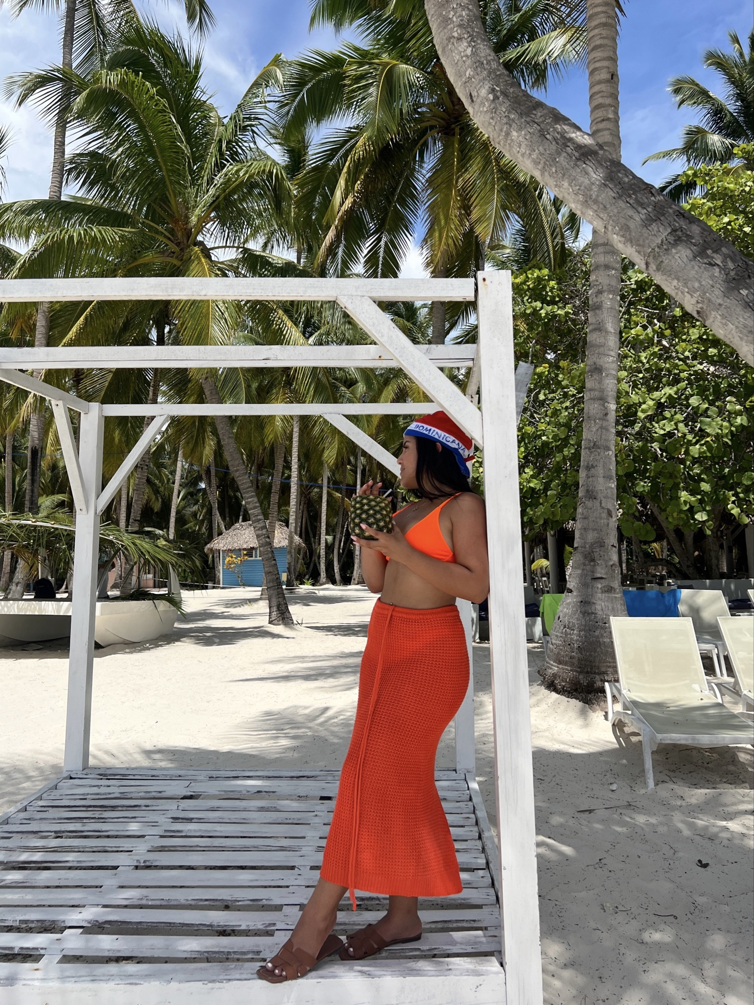 wearing size s and sandals size US 6.5 🍊🧡 two pieces cover up, outfit inspo for tropical destinations, vacation outfits, orange swimsuits, punta cana outfit ideas 

#LTKfindsunder50
