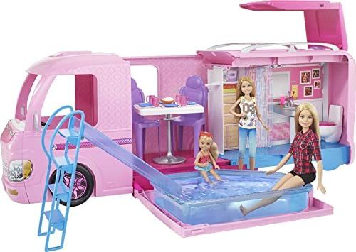 Barbie Camper Playset With Barbie Accessories, Pool And Furniture, Rolling Vehicle With Campsite ... | Amazon (US)