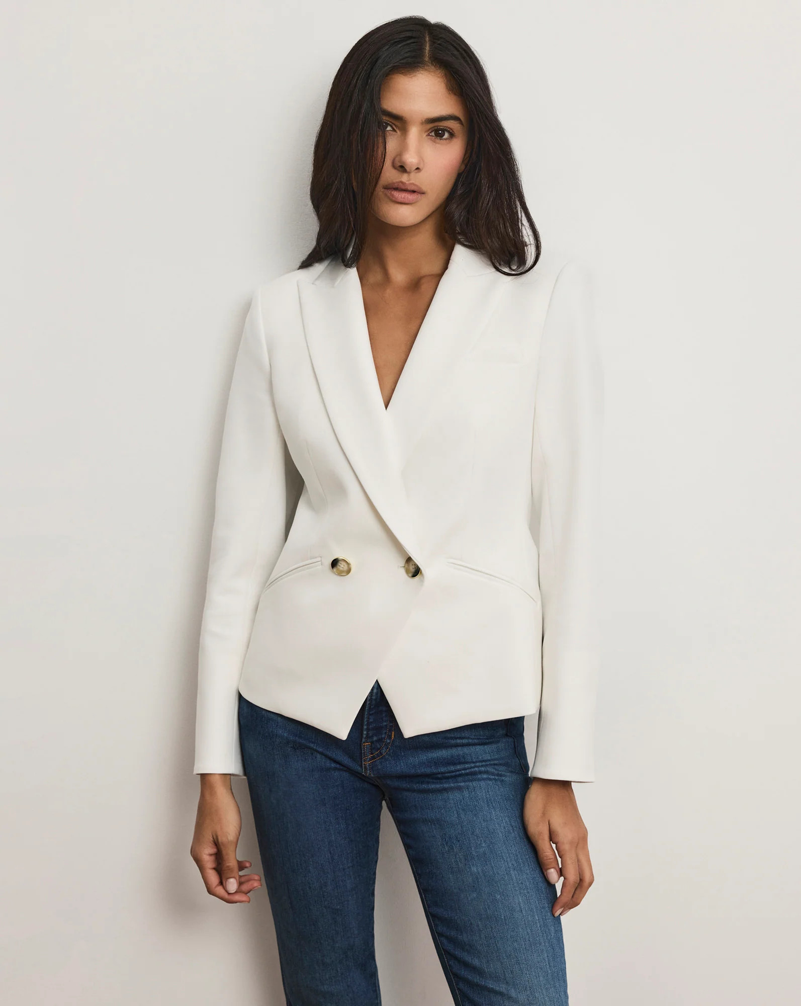 Veronica Beard Rickie Cropped Dickey Jacket Off-White | Veronica Beard