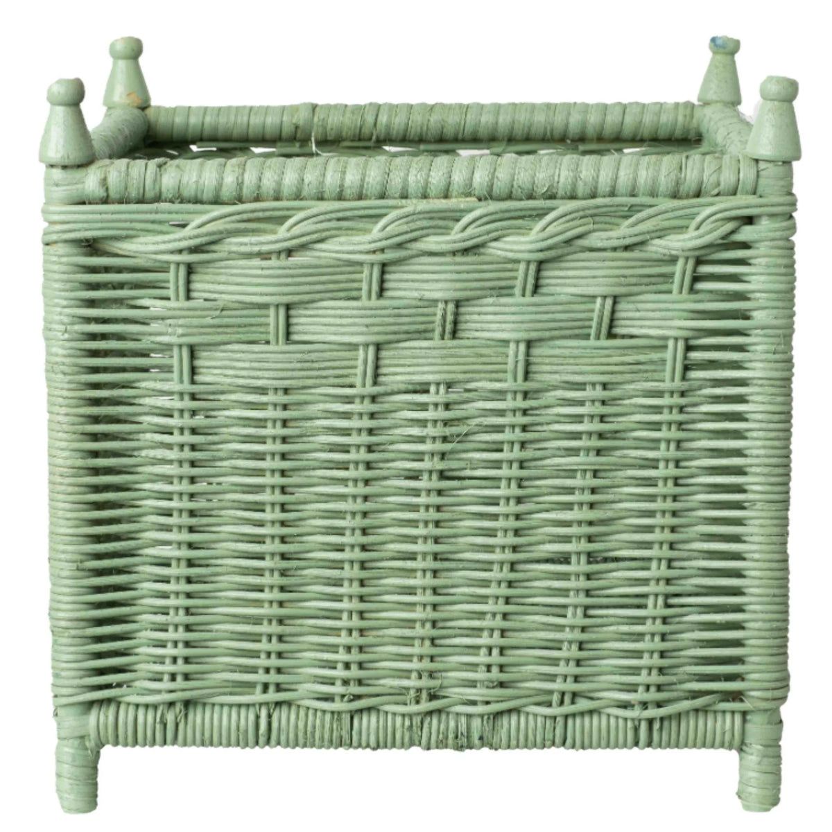 Wicker Box Planters in Leaf Green | The Well Appointed House, LLC