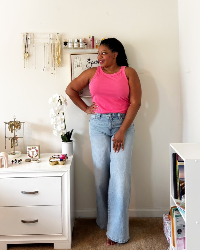 All you really need is a cute pink top and some jeans. This top is so cute and comfortable, and you can dress it up or down.

#LTKootd #LTKgrwm #LTKMidsize