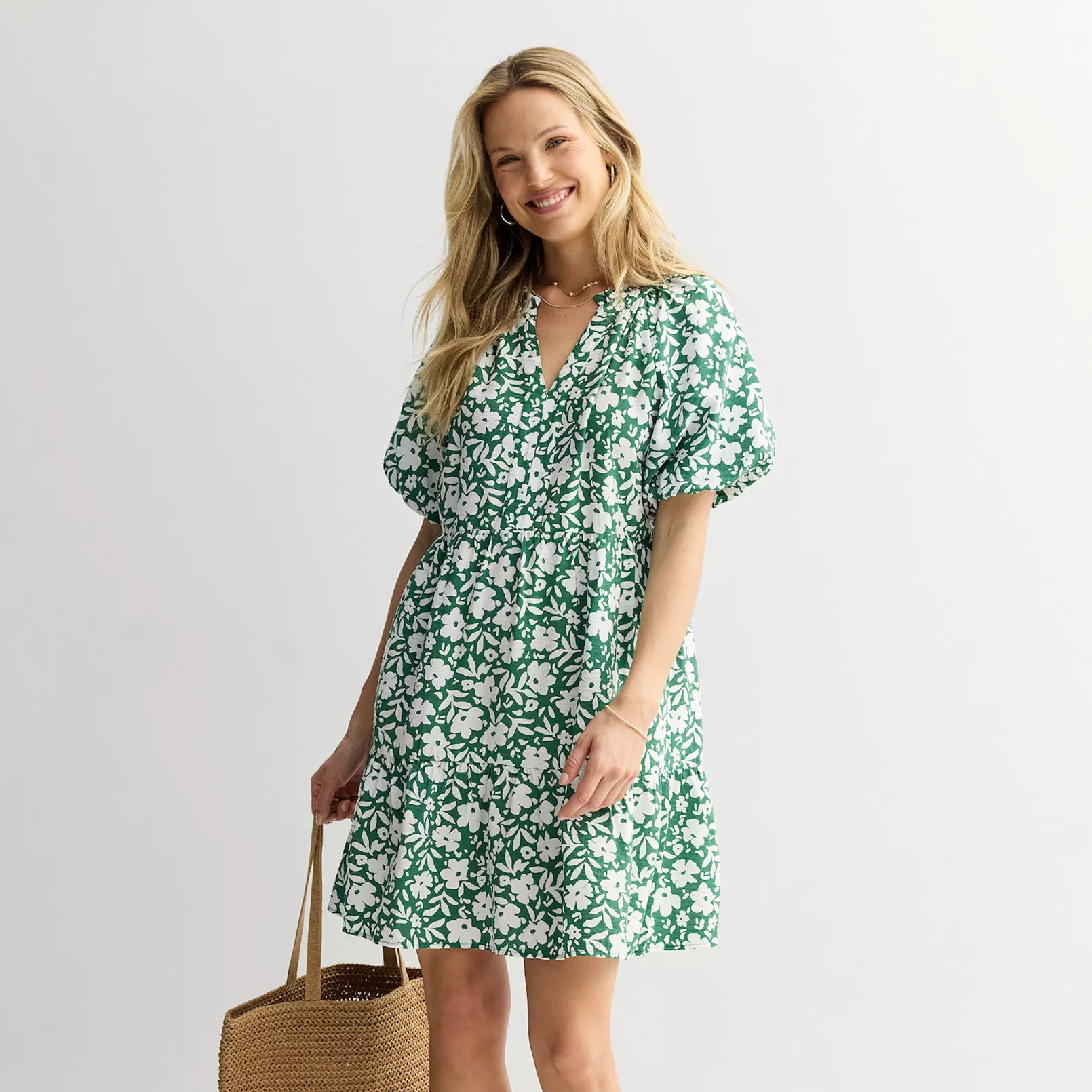 Women's Sonoma Goods For Life® Silk-Like Tiered Dress | Kohl's