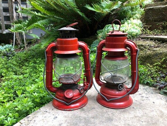 Dietz Comet Vintage Red Railroad Style Hanging Lantern Rustic - Etsy | Etsy (US)