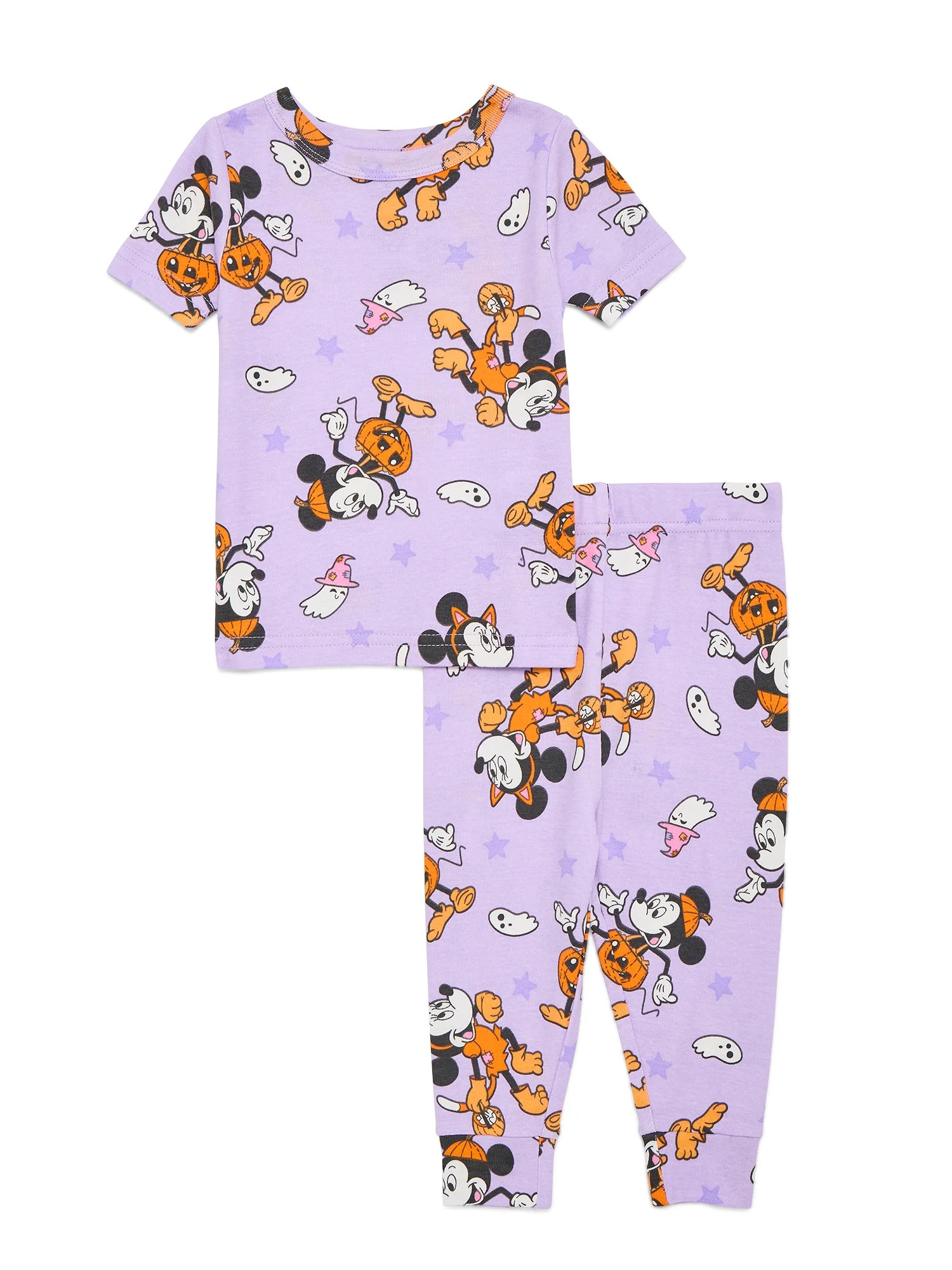 Minnie Mouse Toddler Halloween Graphic Short Sleeve Shirt & Pant Pajama Set, Sizes 12M-5T | Walmart (US)