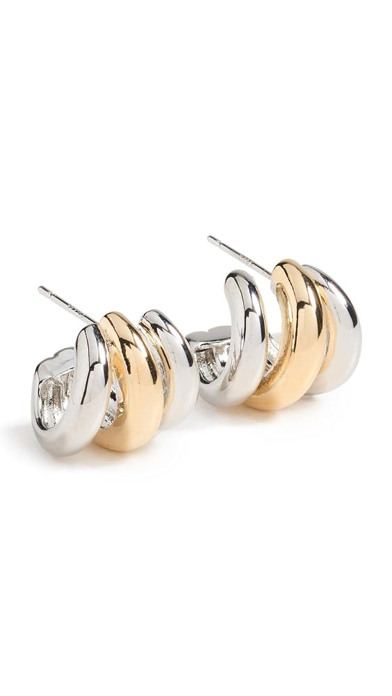 SHASHI Women's Triple Two Toned Hoops | Amazon (US)