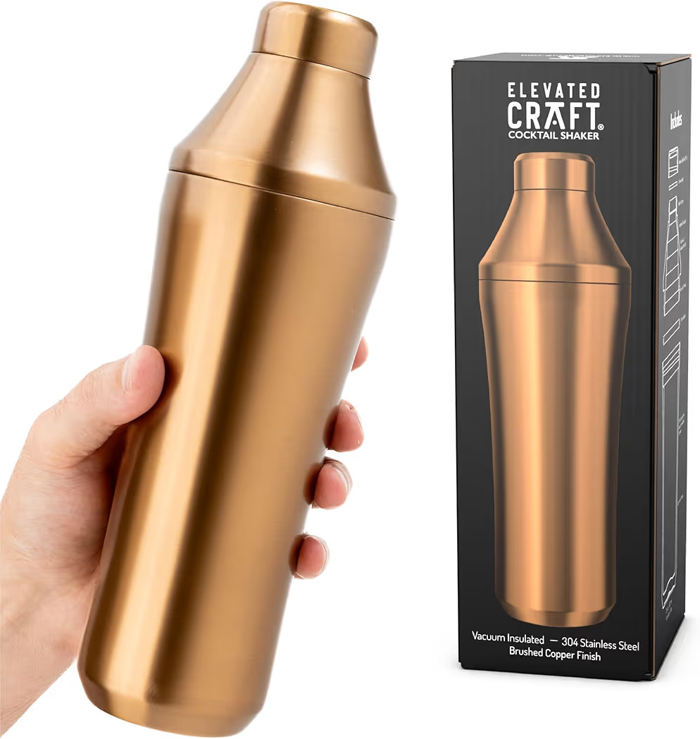 Elevated Craft Hybrid Cocktail Shaker - Premium Vacuum Insulated Stainless Steel Copper Cocktail ... | Amazon (US)