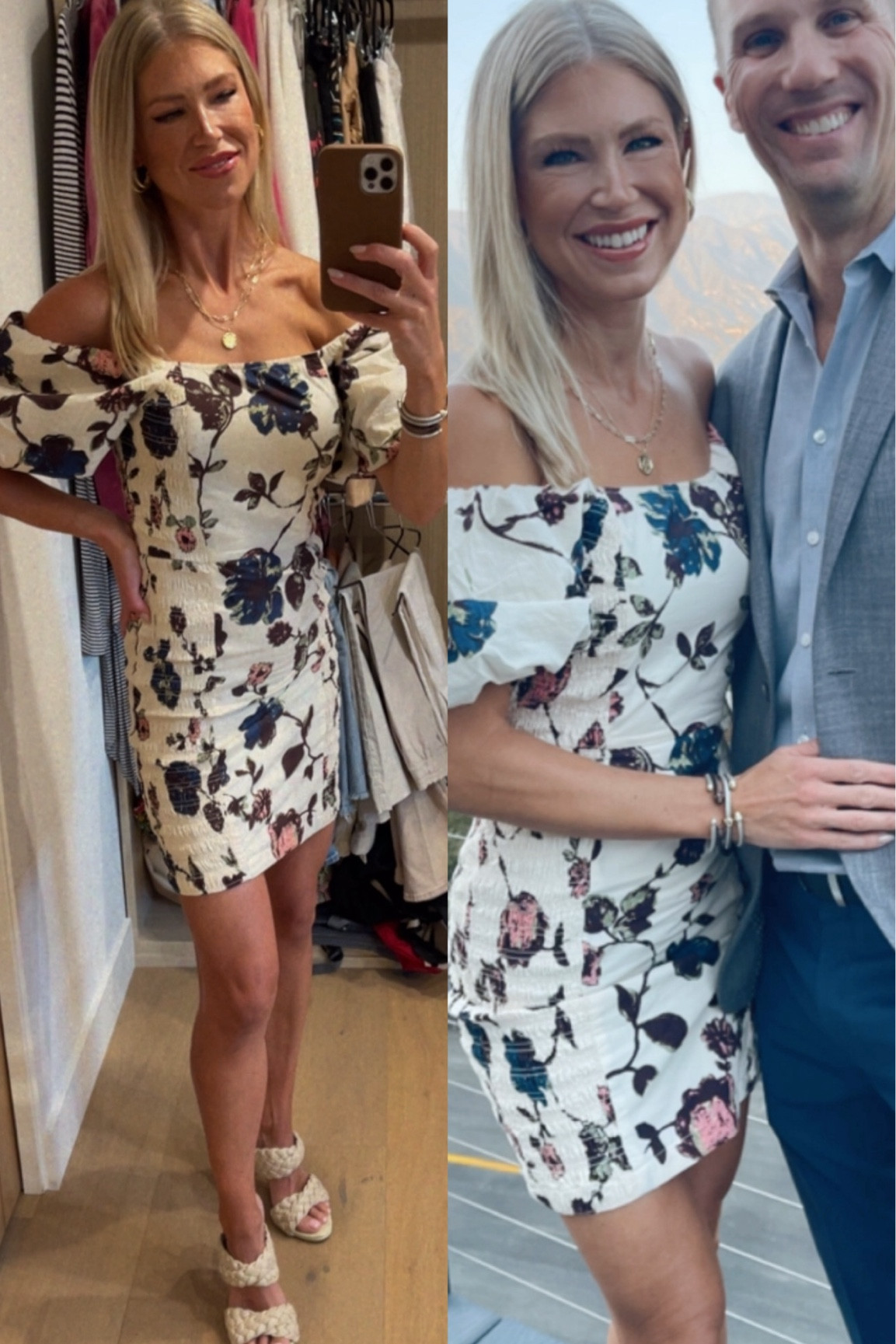 Date night dress for fall! 🤎🤍 So flattering with flexible smocked sides to fit you perfectly! You also can choose to wear the sleeves over or off the shoulders! 

#LTKParties #LTKStyleTip #LTKSeasonal