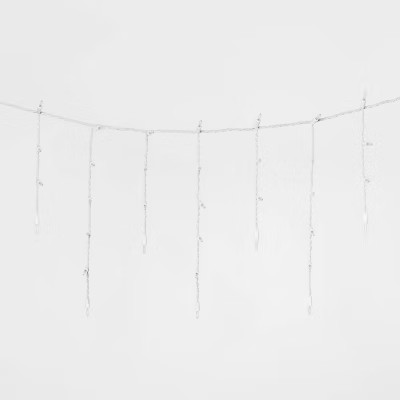 2pk/11.5ft Incandescent Icicle Mini Twinkle Christmas String Lights with 150 Clear Bulbs on White... | Target