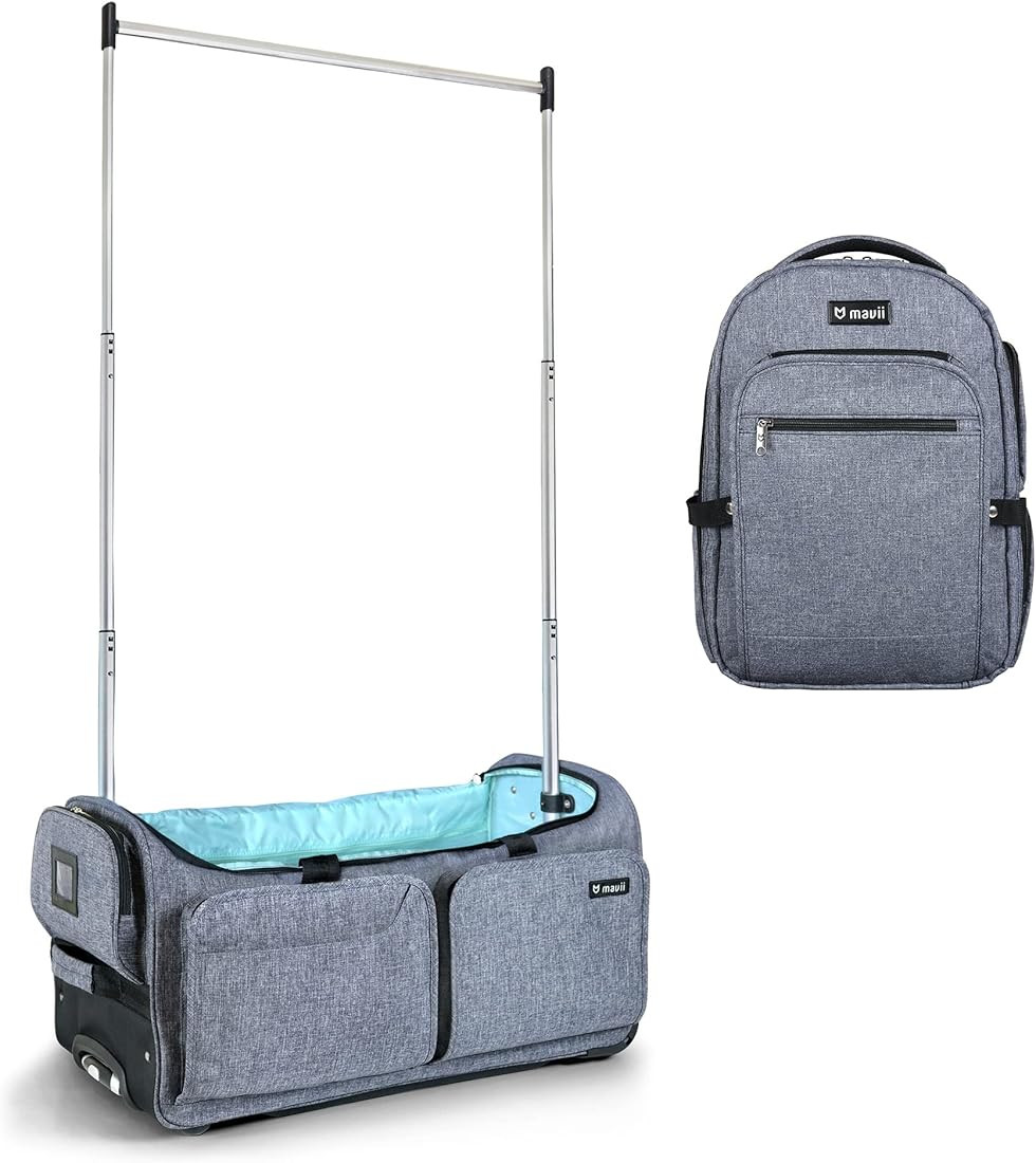 Mavii™ SIGNATURE 2-pc Set - Wheeled 28 Inch Collapsible Garment Rack Duffel + “The Convention... | Amazon (US)