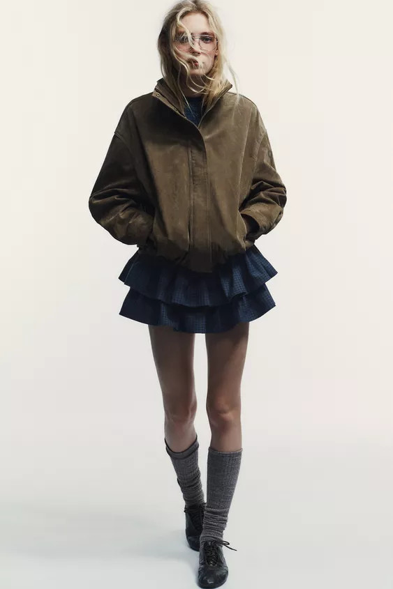 100% VOLUME SUEDE LEATHER JACKET | Zara US