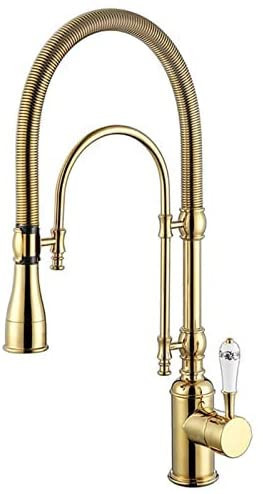 KunMai Single Handle High Arc Swiveling Dual-Mode Pull-Down Sprayer Kitchen Sink Faucet with Porc... | Amazon (US)