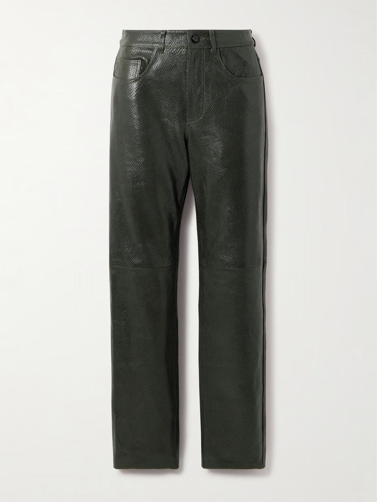 BLAZÉ Milano - Emera Snake-effect Leather Straight-leg Pants - Green | NET-A-PORTER (US)