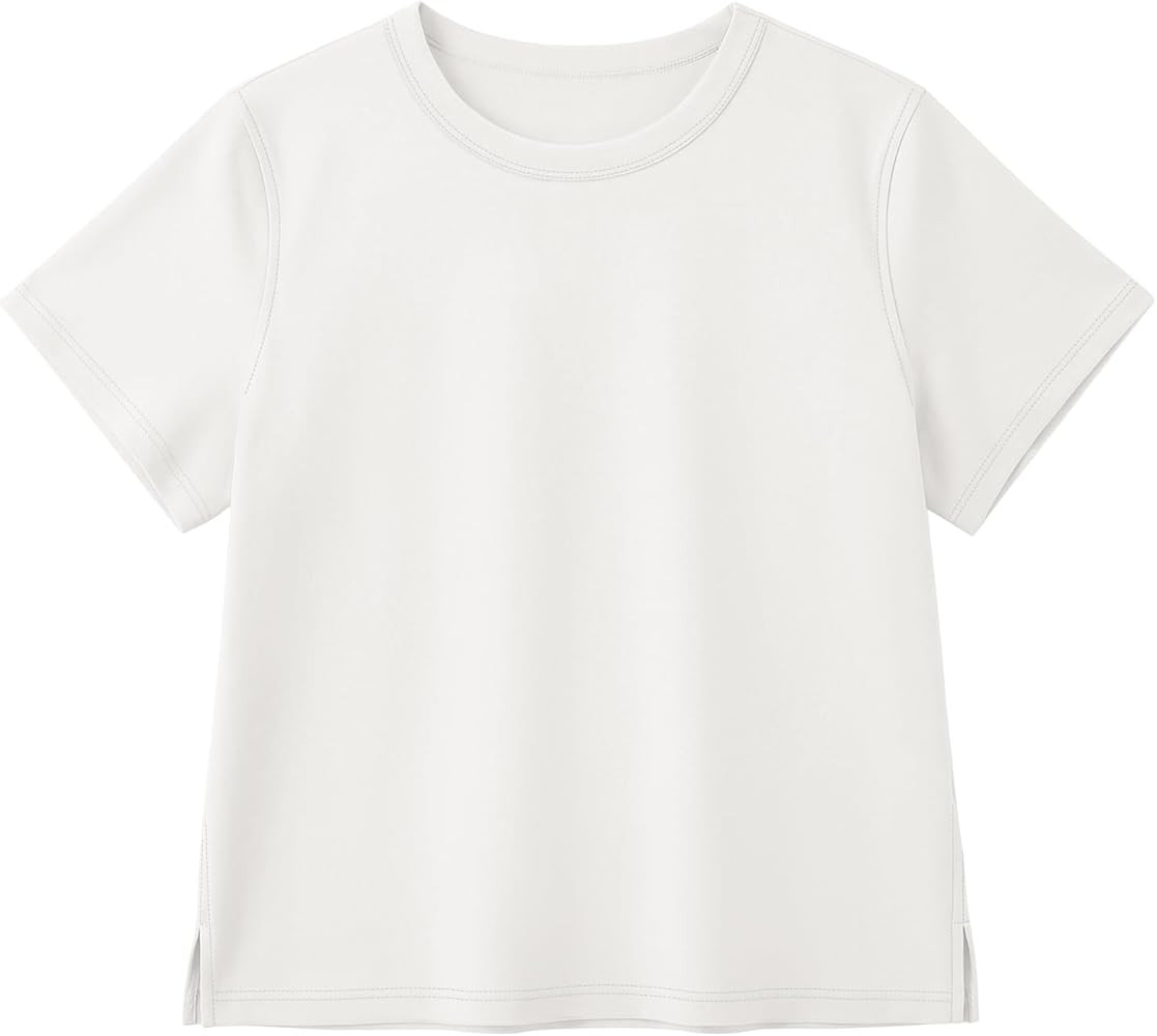 Stelle Women's Short Sleeve Crewneck T-Shirts Cotton Basic Tees Summer Casual Solid Crop Tops | Amazon (US)