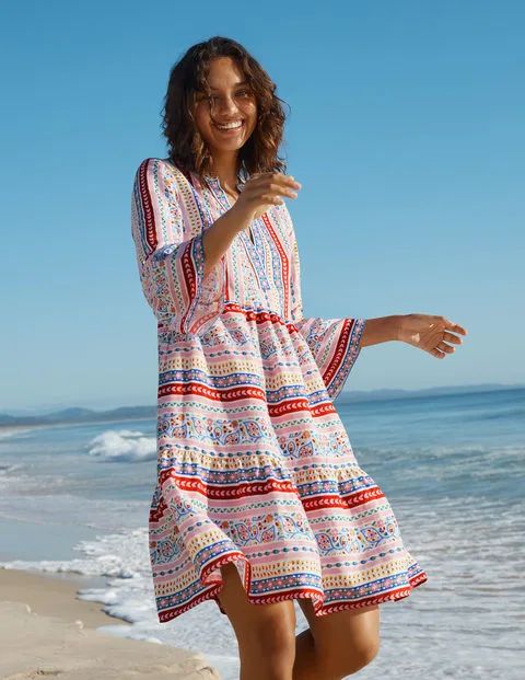 Relaxed Linen Tiered Dress | Boden (US)