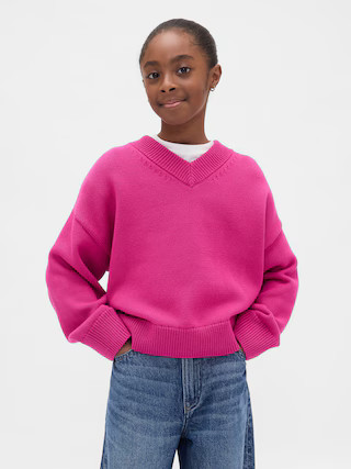 Kids Boxy V-Neck Sweater | Gap (US)