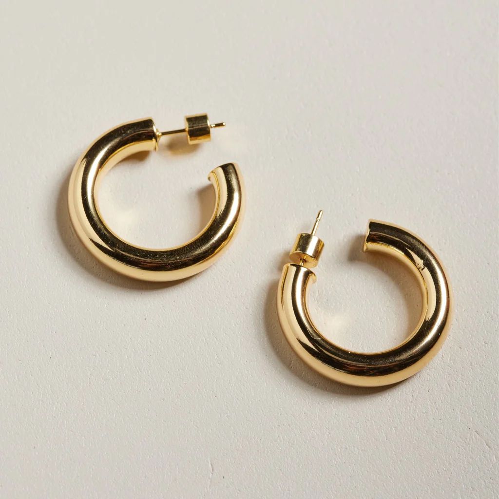 Luxe Gold Statement Hoops | Nickel and Suede