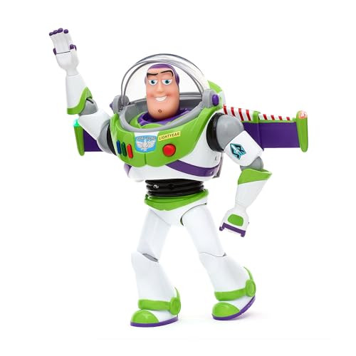 Disney Store Official Buzz Lightyear Interactive Talking Action Figure, Pixar's Toy Story, 36cm/14”, Space Ranger Toy Featuring 15+ English Phrases, Interacts with Other Characters, Ages 3+ | Amazon (UK)