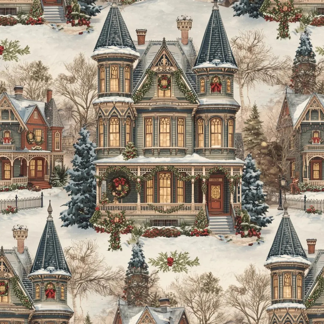 Victorian House Christmas Wrapping Paper • Luxe Matte Holiday Gift Wrap • Regal Queen & Victo... | Etsy (US)