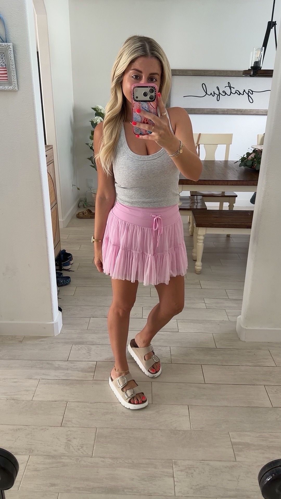 Comfy cute outfit
Size xs tank
Small skort
Sandals tts

#LTKootd